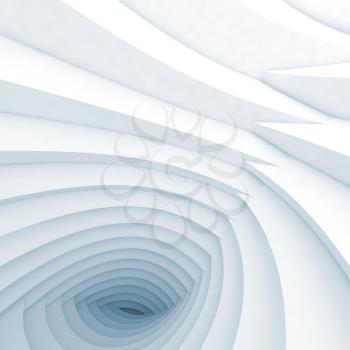 Square abstract geometric digital background with tunnel of intersected helix shapes, 3d illustration