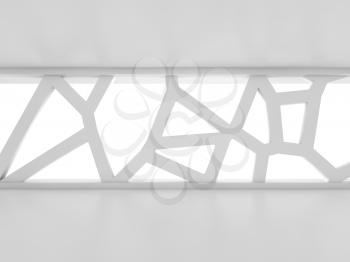 Abstract empty interior background with big futuristic window wall. Digital 3d illustration