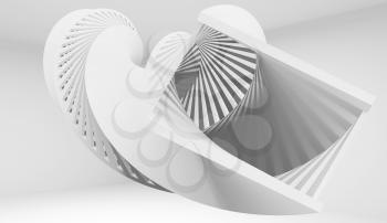 Abstract twisted helix object, 3d illustration