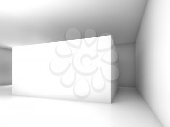 Abstract white empty room interior design. 3d render illustration with soft shadows