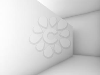 Abstract white empty room interior, contemporary minimal design. 3d render with soft shadows