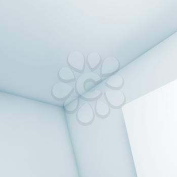 Abstract empty interior, white walls soft illumination, contemporary architecture design. 3d illustration