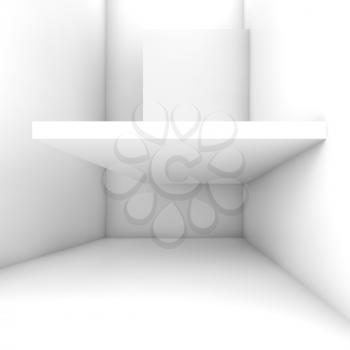 Abstract white empty interior, contemporary minimal design. Square 3d render illustration 