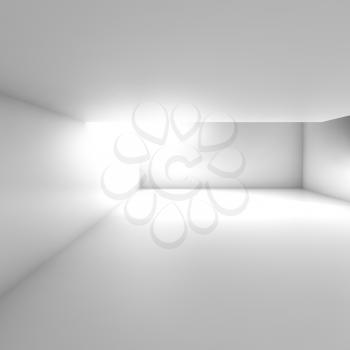 Abstract white empty interior, contemporary minimal architecture design. Square 3d render illustration
