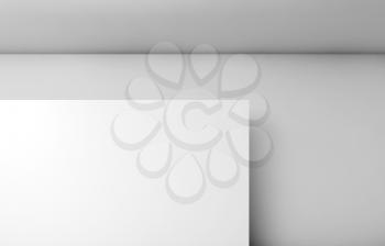Abstract white background, contemporary minimal architecture interior design. 3d render illustration