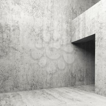 Abstract empty concrete interior, 3d illustration