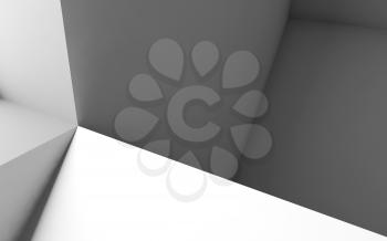 Abstract digital background. Structure of white corners. 3d render illustration