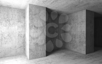 Abstract architecture background, empty concrete room. 3d illustration