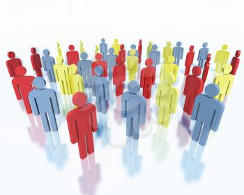 Crowd of colorful people, concept of business team