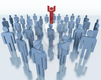 Crowd of people - business team concept, team leader with his group