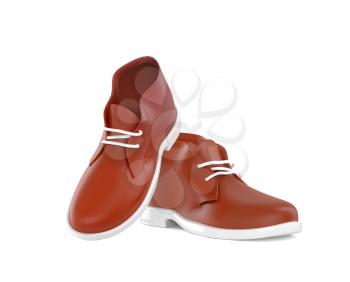 Modern men's shoes isolated over white background