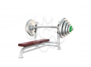 Sport barbell for exercises isolated on white background
