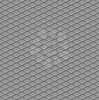 Metallic diamond flooring front view abstract industrial seamless background