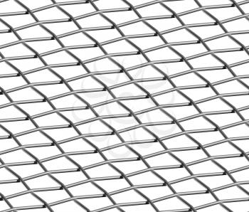 Braided wire steel net on white industrial abstract textured seamless background