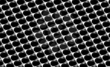 Steel grid with round holes and reflection industrial abstract textured seamless background, top diagonal view