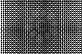 Braided wire steel grid with reflections on black background under the left and right light, abstract textured background