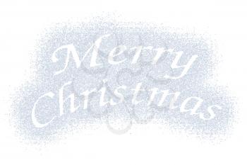 Snow mark of Merry Christmas sign isolated on white background