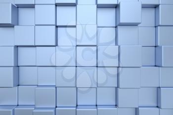 Modern futuristic wall design, abstract technology style decorative cubes construction background