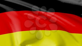 National flag of Federal Republic of Germany flying in the wind, 3d illustration 