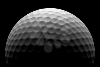 White golf ball in the dark, illustration done in low key