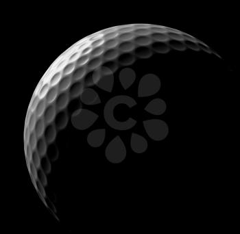 White golf ball in dark, illustration done in low key