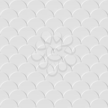 Abstract white geometric seamless texture background with circles with light and shadows. 3D illustration can be used in design and website background