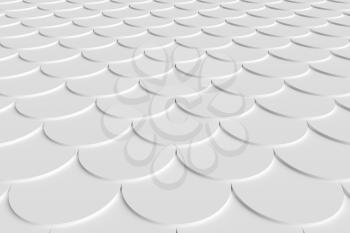 Abstract white geometric texture background with circles with light and shadows. 3D illustration can be used in design and website background