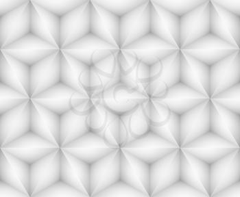 Abstract white geometric seamless texture background with triangles with light and shadows. 3D illustration can be used in design and website background