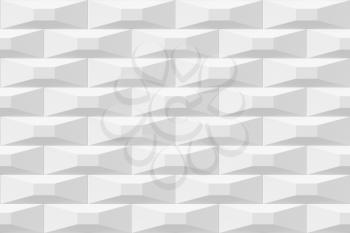 Abstract white geometric seamless decorative stones texture background with light and shadows. 3D illustration can be used in design and website background