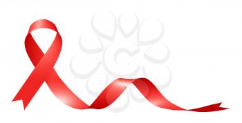 Red ribbon, World Cancer Day symbol in 4th february isolated on white background creative 3D illustration.