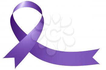 Purple Ribbon isolated on white Purple Day epilepsy awareness symbol of Supporting Epilepsy Around The World, International epilepsy solidarity day 3D illustration