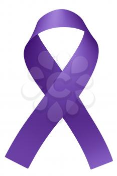 Purple Ribbon isolated on white Purple Day epilepsy awareness symbol of Supporting Epilepsy Around The World. International epilepsy solidarity day 3D illustration