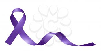Purple Ribbon isolated on white Purple Day epilepsy awareness sign of Supporting Epilepsy Around The World. International epilepsy solidarity day 3D illustration