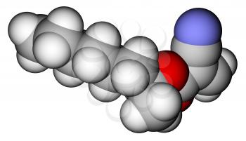 2-Octyl cyanoacrylate, an instant glue. 3D molecular structure