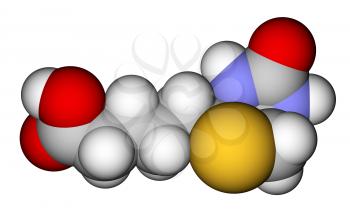 Biotin (vitamin H or B7) 3D molecular model