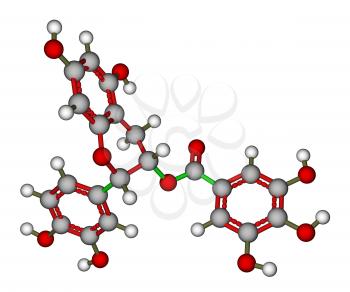 Optimized molecular model of epicatechin gallate, a natural flavonoid found in plants