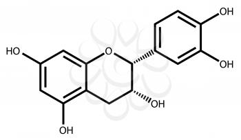 Structural formula of epicatechin, a natural antioxidant found in plants