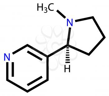 Structural formula of nicotine on a white background