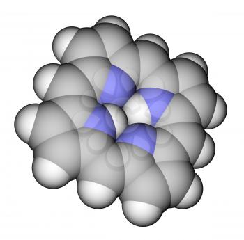 Porphin space-filling molecular model