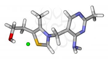 Thiamine (vitamin B1) 3D molecular model