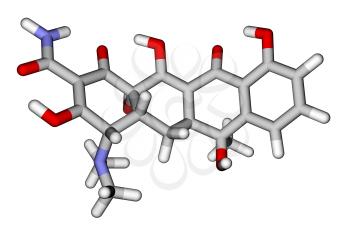 Antibiotic tetracycline sticks molecular model