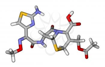 Cefotaxime, a cephalosporin antibiotic. Molecular structure