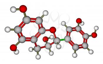 Optimized molecular structure of epicatechin, a natural antioxidant found in plants