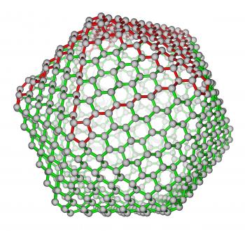 Nanocluster fullerene C720 molecular structure on a white background