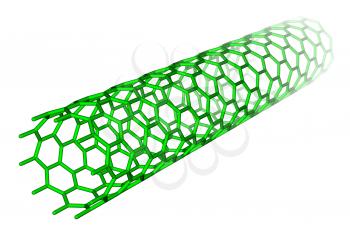 Carbon nanotube sticks model on a white background