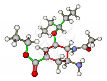 Oseltamivir (antiviral drug Tamiflu) molecular structure