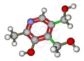 Pyridoxine (vitamin B6) molecular structure
