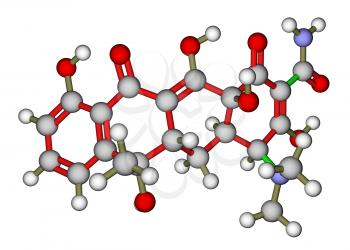 Antibiotic tetracycline molecular structure