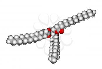 Triglyceride optimized molecular structure on a white background