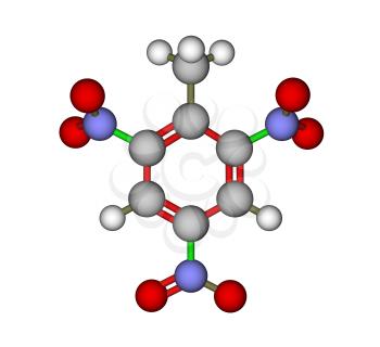 Calculated and optimized molecular structure of explosive 2,4,6-trinitrotoluene (TNT)